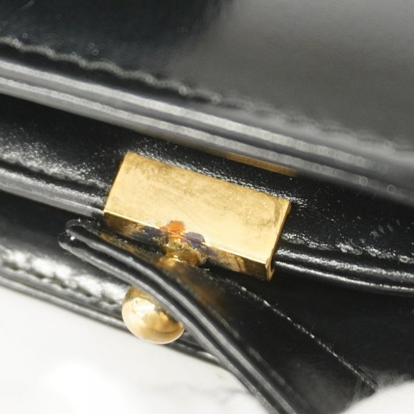 Celine Shoulder Bag Leather Black Women's - Picture 7 of 16